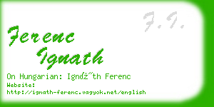 ferenc ignath business card